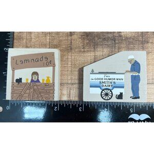 The Cats Meow 1994 Set Of 2 Wooden Shelf Sitter Miniatures